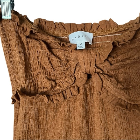 MABLE Strapless Smocked Knot Front Side Slit Maxi Dress - Picture 8 of 10